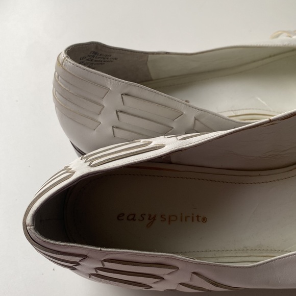 Women's white heeled flats open toe - Picture 3 of 13